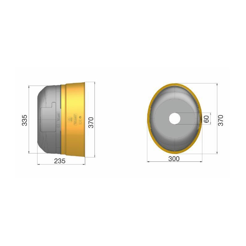 CONTROCUFFIA OVALE GROSSA CON FASCIA E APERTURA