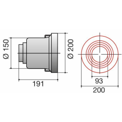 CONTROCUFFIA PLASTICA ø200 CON COLLARE
