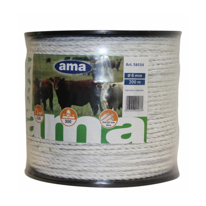 ROTOLO CORDA ELETTRICA Ø 6MM, LUNGHEZZA 200 MT