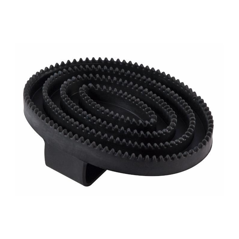 STRIGLIA IN GOMMA OVALE NERA