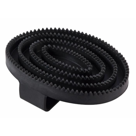 STRIGLIA IN GOMMA OVALE NERA